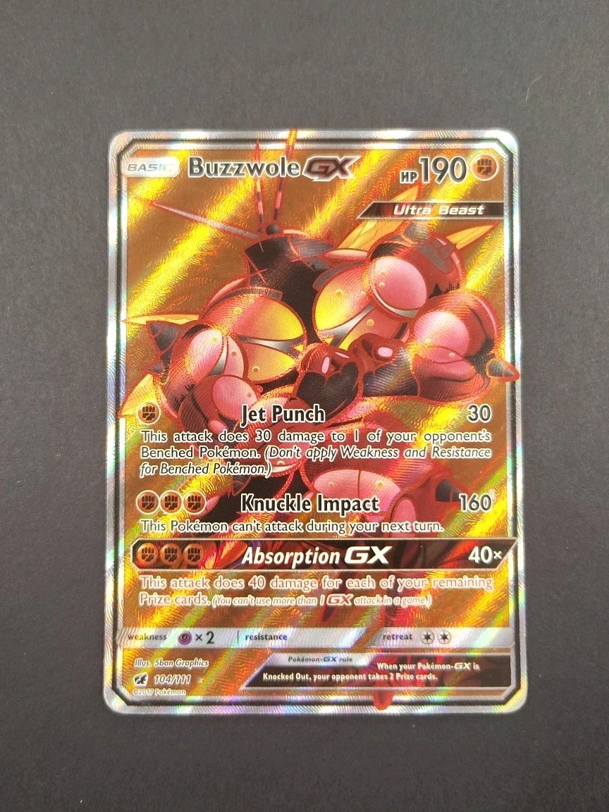 Crimson Invasion Buzzwole GX 104/111 (Full/MP/Pokémon)