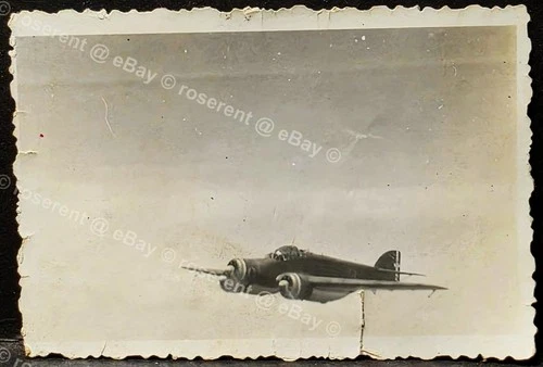 WW2 Eritrea  Italian  Savoia-Marchetti SM.79 Bomber in flight -photo 8.5 by 6cm