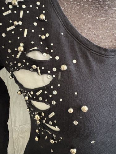 Zarga Women Size S Black 80s Style Retro Tunic Top - Picture 3 of 10