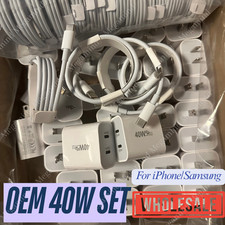 Fast Charger For iPhone 11 12 13 14 15 16 17 USB C 40W Block PD Type C Cable Lot