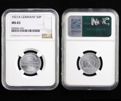 1921A GERMANY 50P NGC MS 65