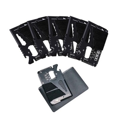 Beer Opener Survival Card Tool - Credit Card Size Multitool Gift for Men (5 PCS)