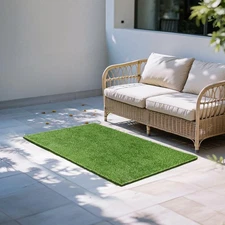 3x5 Ft Artificial Turf Grass for Outdoor, Premium Fake Grass Rug for Patio Ga...