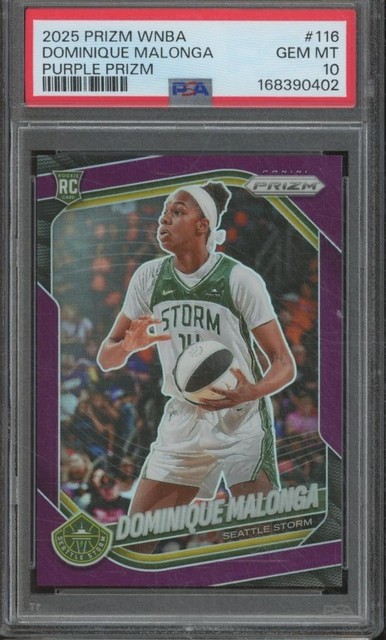 2025 Panini WNBA Prizm DOMINIQUE MALONGA #116 RC Rookie Purple /149 PSA 10 JMP1