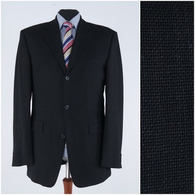 Mens Knitted Blazer 44L US Size CINQUE Black Wool Sport Coat Jacket