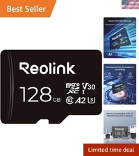 Ultra-Fast 128GB microSDXC Card, U3  V30 Speed, Perfect for Security Cameras