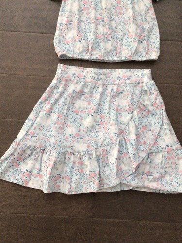 BTWEEN-Sz.8-Girl’s Youth Mini-Skirt & Top-Blue/Pink Floral-(2Pc. Set)-Sh.Slv. - Picture 8 of 13