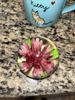 Vintage Pink Flower  Glass Paperweight  Art Glass 1.44 Weight — photo 7