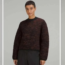 Lululemon Jacquard Multi-texture Sweater Merlot/Black Size 6