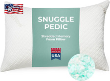 Almohada de espuma viscoelástica triturada estándar Snuggle-Pedic para dormir - Enfriamiento y Ne