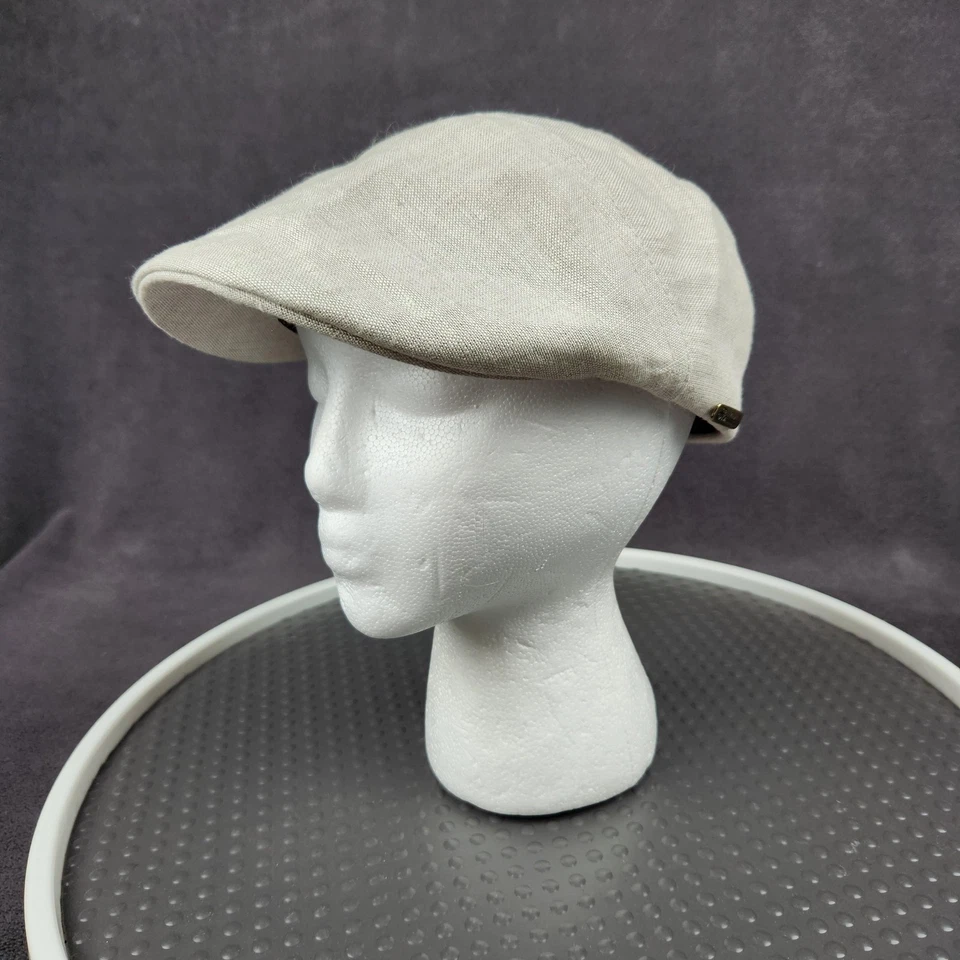 Chapéu Sterkowski Newsboy Masculino 58 Bege Linho Hera Boné Plano Driver Verão - Imagem 3 de 4