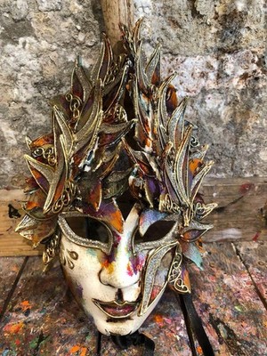 Fancy Venetian Carnival Mask Full of Floral and Glitter Decorations