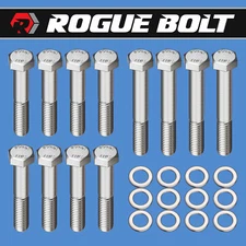 SBC EXHAUST MANIFOLD BOLTS "RAM HORNS" HEX STAINLESS SMALL BLOCK CHEVY 327 350 