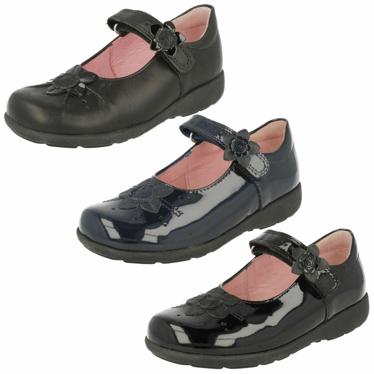 Chaussures D'École Brogues Startrite - Cuir Verni Noir Taille 5.5F (EU 39) - Occasion