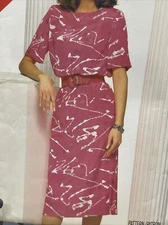 UNCUT Vintage 1986 Butterick See & Sew 5488 Sz 16 18 20 Dress with Pockets Tucks