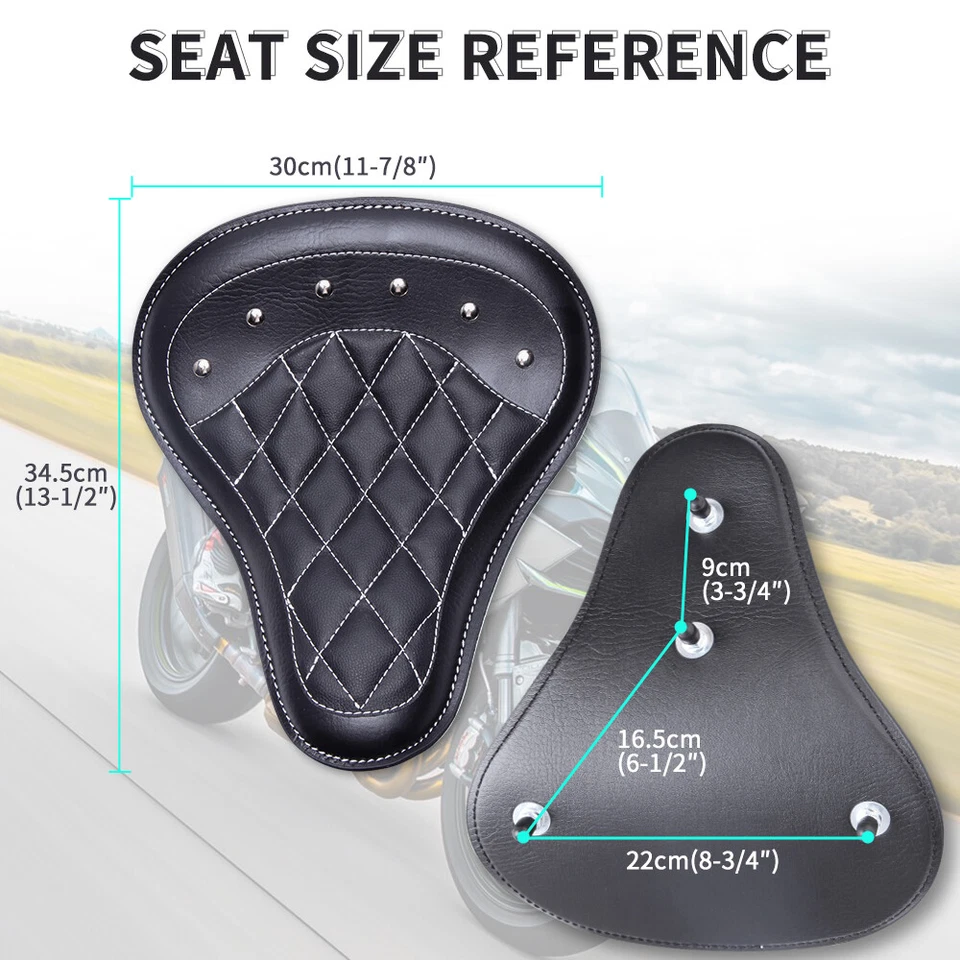 Para Suzuki VL800 Intruder Volusia 800 Bobber Motocicleta Resorte Solo Asiento Diamante Foto 4 de 4