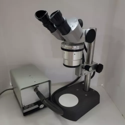 JKH J.K. Hoppl Stereo Microscope with Fiber Optic Light Source, +Extras