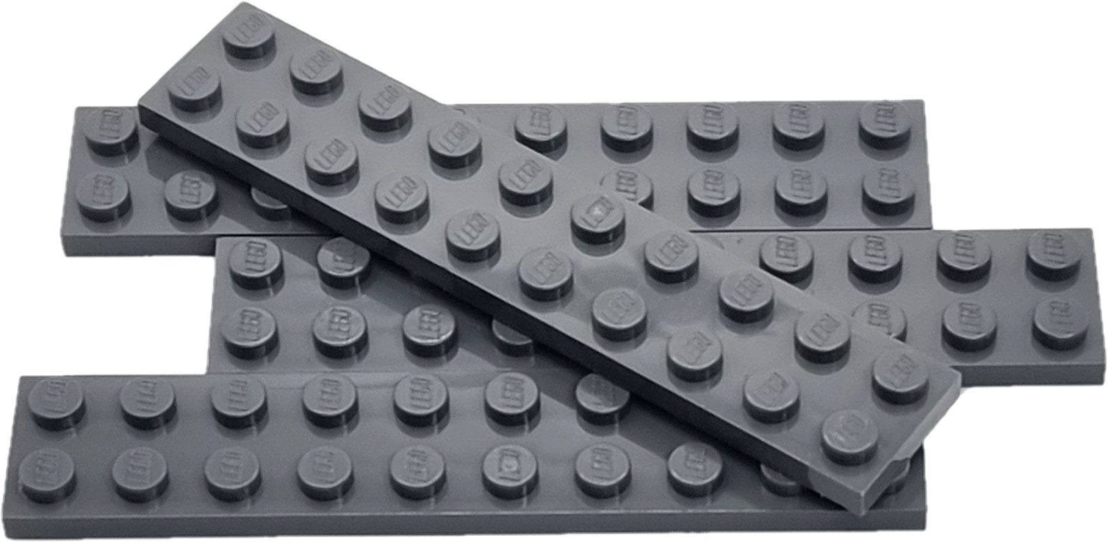 Конструктор LEGO №- 4210678 Лепешка 2x10 dunkelgrau / 4 Stück