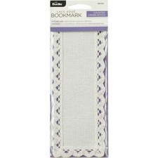 Bucilla Lace Edge Blank 14 Count Cross Stitch Bookmark 3" X 8" Thistle Pattern