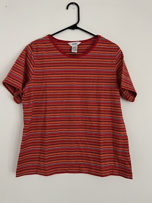 Northern Reflections Shirt Top Blouse Size Large Womens Multicolor Striped