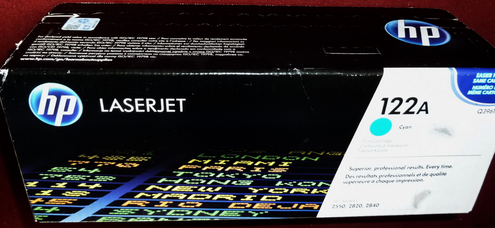 HP Q3961A - 122A CYAN HP LJ 2550 2820 2840 minor cosmetic see pix GENUINE SEALED
