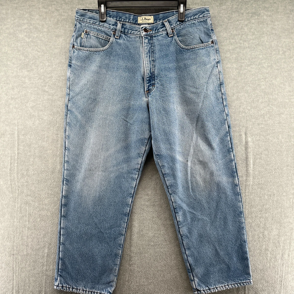 L.L Bean Men s Jeans 38x29 Relaxed Fit Insulated Lined Warm Denim Blue Wash