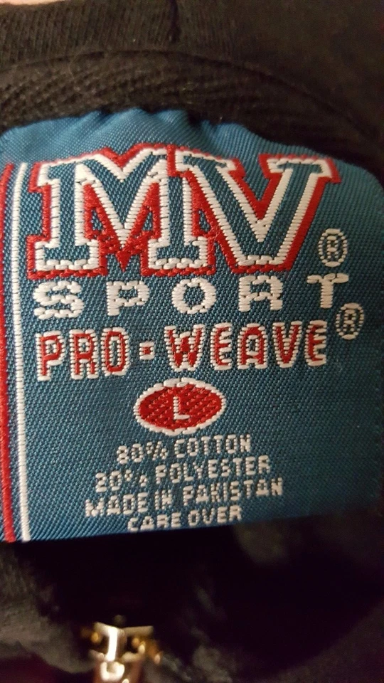 Abrigo Chaqueta MV Sport Para Hombre Talla L Grande Negro Rojo Blanco EE. UU. Olímpico Foto 2 de 3