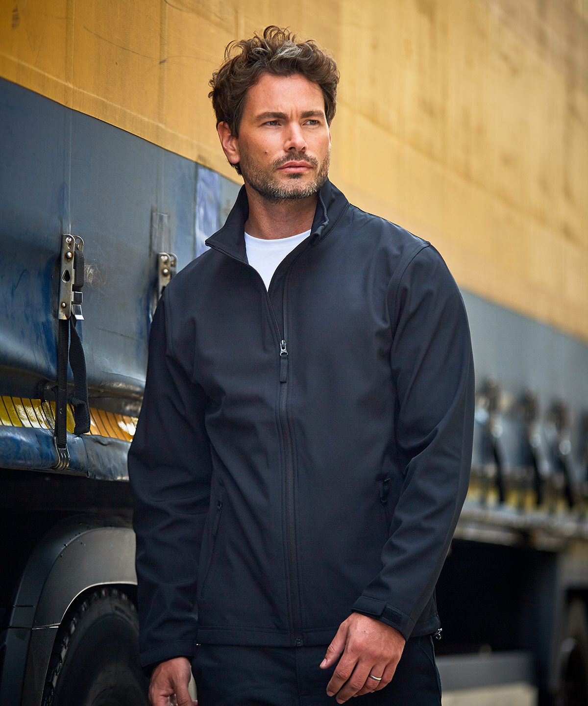 SOFTSHELL JACKET BLACK CUSTOM PRINTED TEXT CHOICE SOFTSHELL JACKET SIZES S-5XL image 3
