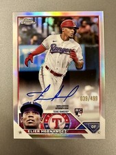 2023 Topps Chrome Elier Hernandez 39/499 Refractor Auto RC RA-HER Rangers Rookie