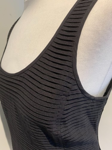 Emporio Armani cami vest top 42 UK 12 14 VGC black silk layered blouse fitted - Picture 4 of 10