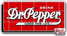 (DP112) 6" DR PEPPER PANEL COOLER POP soda coca cola machine decal