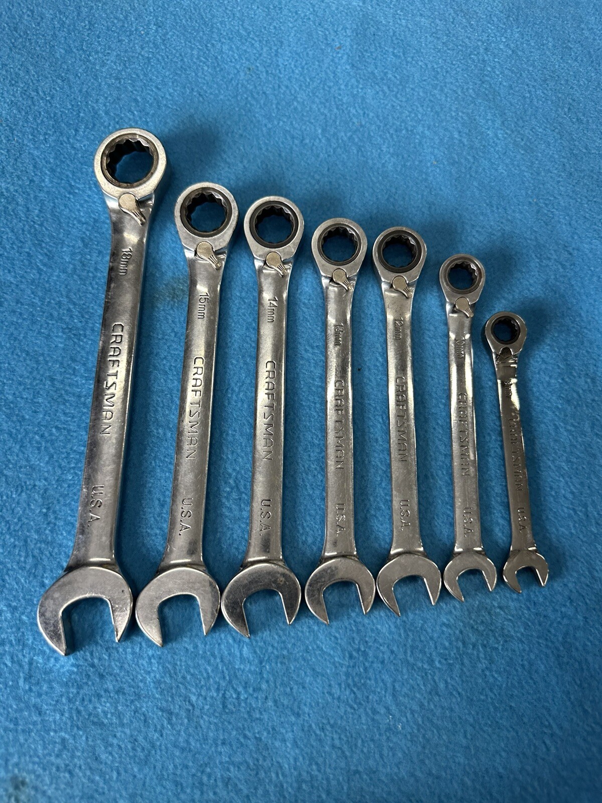 Craftsman MM Reversible Ratcheting Wrench Set made in USA 8 pcs Part 42405 for sale online