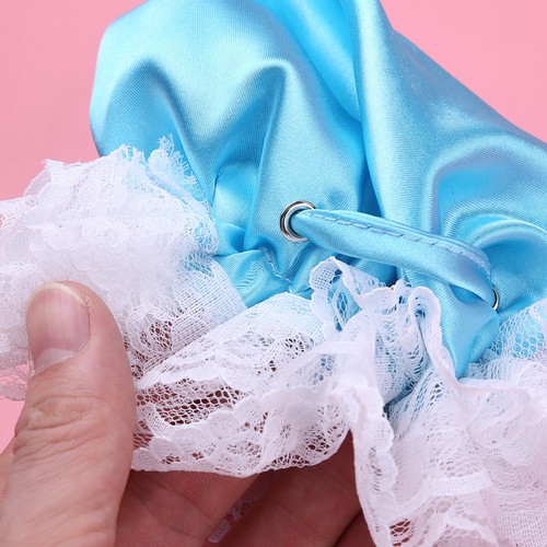 Mens Satin Floral Lace C-Strings Drawstring Sissy Mini Briefs Crossdress Panties - Picture 9 of 47