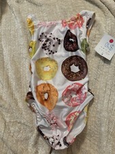 ULTRA SOFT Foxy Gymnastics Leotard Size 6 Child Int Med Open BACK Doughnuts NWT