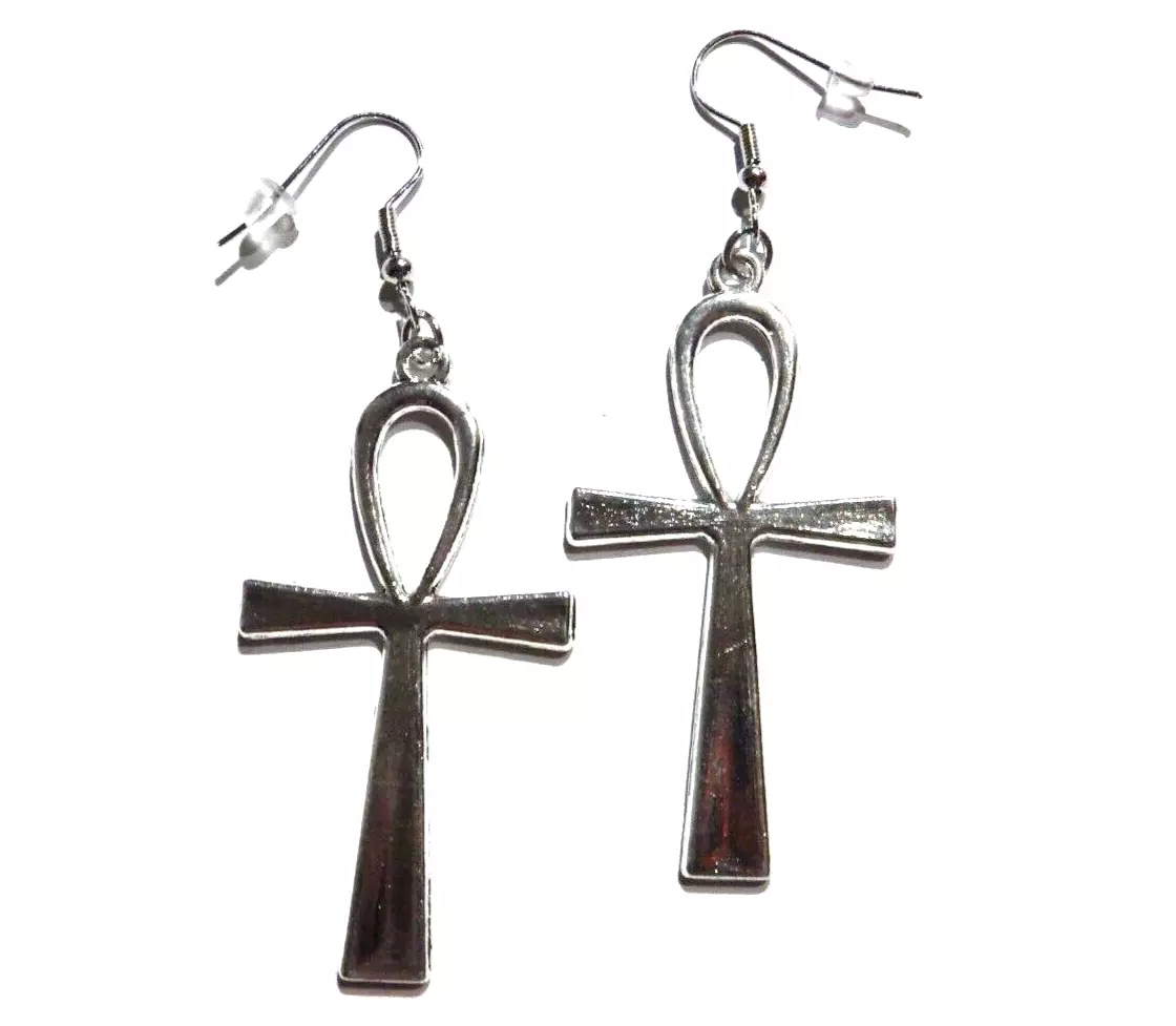 Egyptian ankh earrings deals
