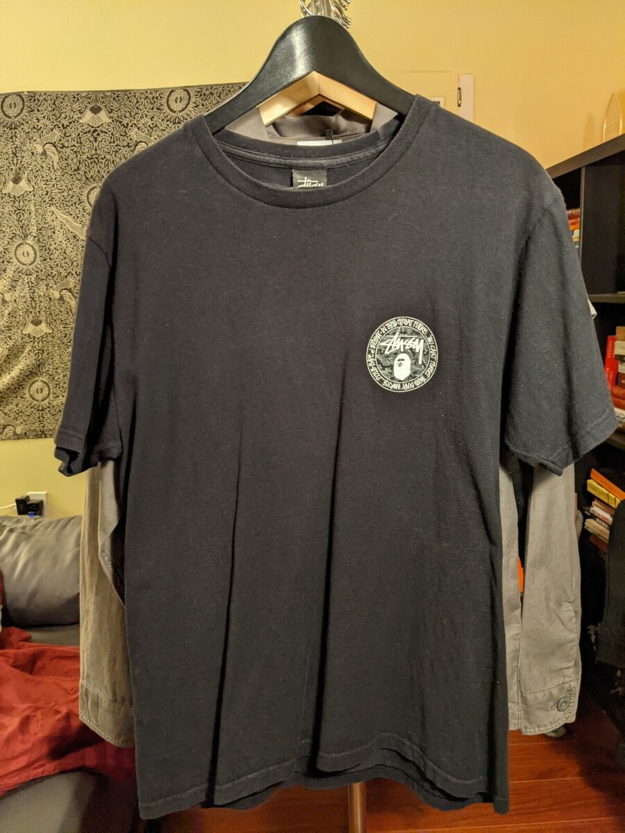 Bape x Stussy Collab Tee F/W 2013 - Black - Size Medium RARE Bape x Stussy Collab Tee F/W 2013 - Black - Size Medium RARE