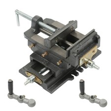 5" Cross Press Vise Slide Vice Iron Heavy Duty Sliding Drill Shop Grip Tools