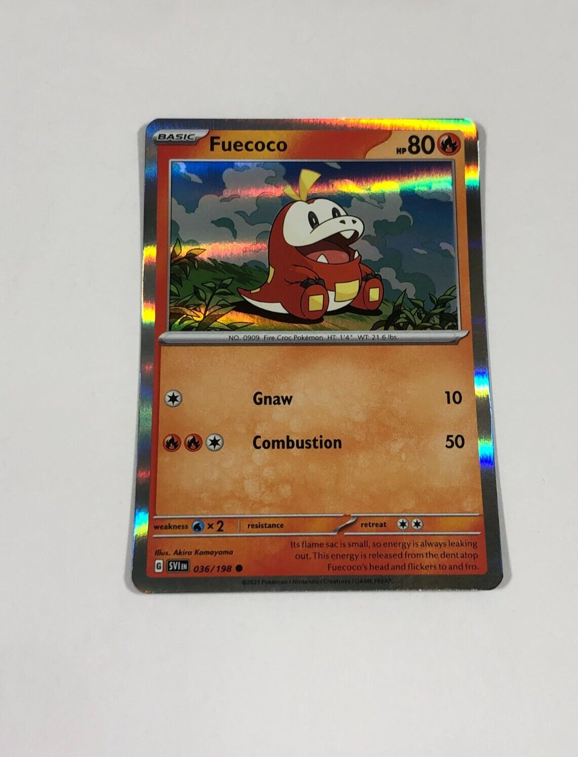 Pokemon Card Scarlet & Violet Holographic Fuecoco 036/198 NM
