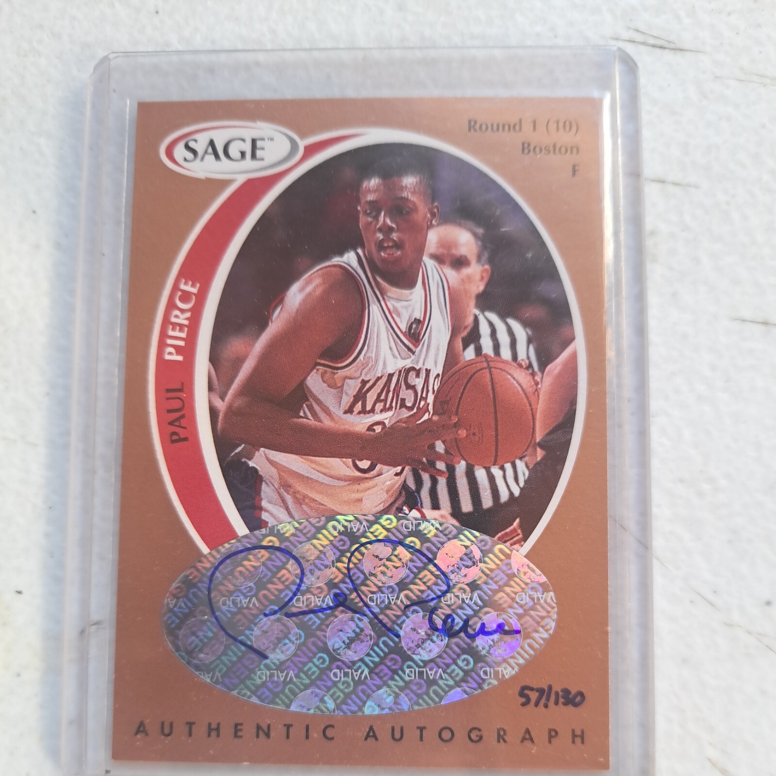 1998-99 SAGE Bronze Authentic Paul Pierce Autograph Auto RC Rookie #57/130