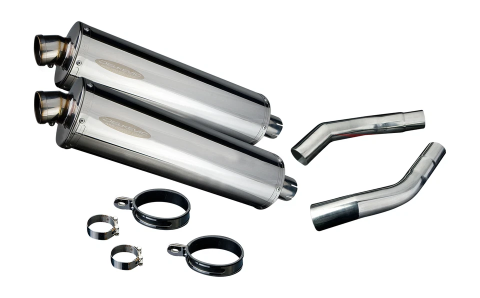 Silenciador escape ovalado acero inoxidable 18" Honda ST1300 Delkevic Aftermarket 03-15 Foto 2 de 3