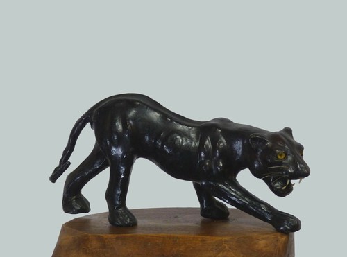 Sculpture Panthère Noire Art Déco en vente sur Pamono