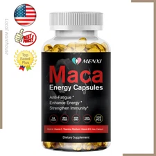 Maca Root Capsules 120 Vegan Pills Peruvian Maca Extract for Men & Women