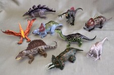 9 PC. DINOSAURS Toy Figure Movable legs Hard Plastic Mixed Sizes Set of 9