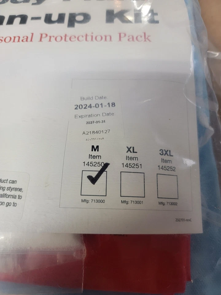 NEW FIRST AID ONLY Blood Body Fluid Spill Clean-up Kit size M - Image 2 of 3