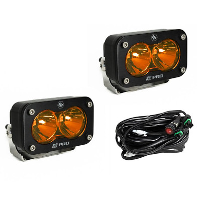 Baja Designs Factory Amber S2 Pro Series LED Light Pods With Harness