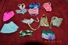 Lot of Vintage Barbies Tops 11 and 1 skirt Some are bathing suit tops