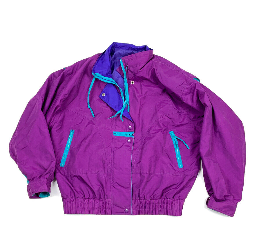 VTG 90s Zip Windbreaker Jacket + Fleece Women's Medium VTG 90s Zip Windbreaker Jacket + Fleece Women's Medium