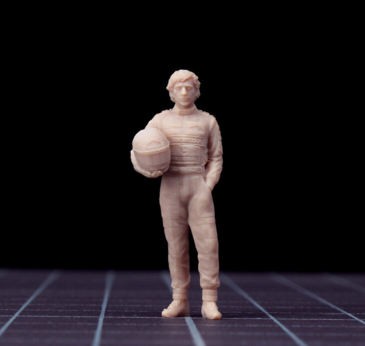 3D print 1/64 1/43 figure Ayrton Senna da Silva F1 fit 1:64 car