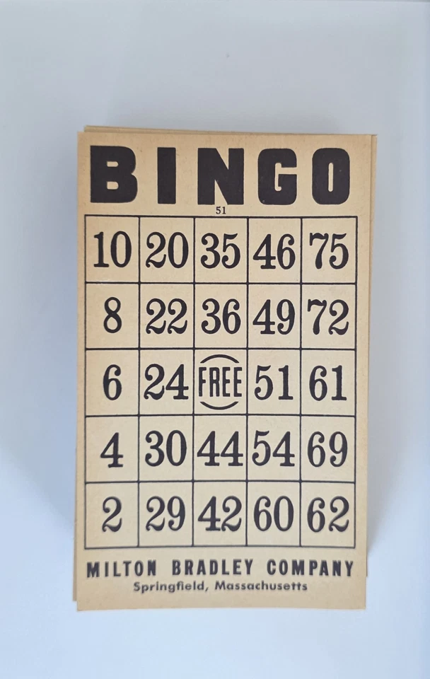 Vintage Bingo Game By Milton Bradley 1939 Party Size 4002-E Card No 51-100 - Image 4 of 4