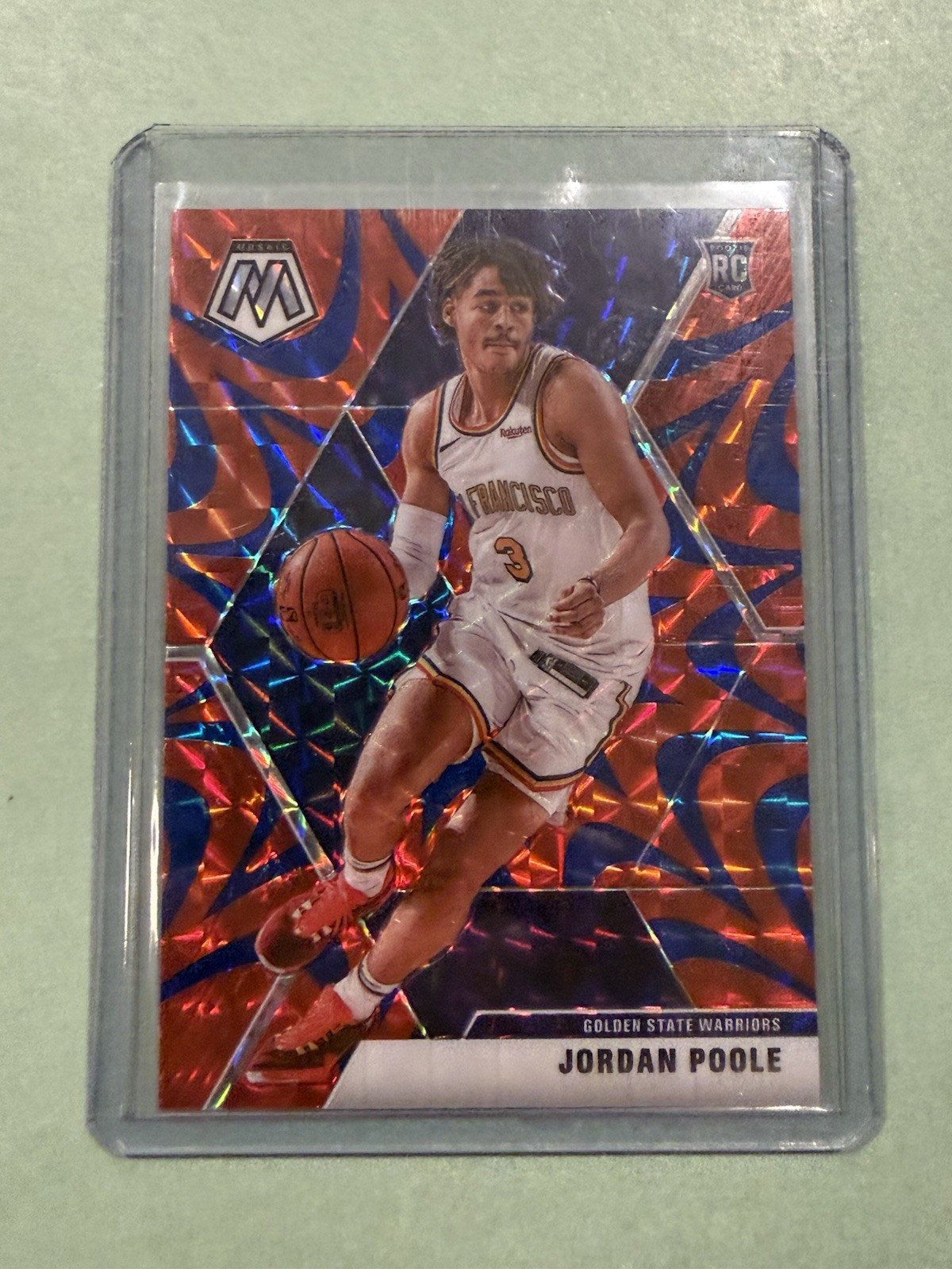 JORDAN POOLE 2019-20 Panini Mosaic Reactive Blue Prizm Rookie RC #228 | Warriors